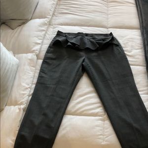 Jcrew Gray dress pants with front ruffles